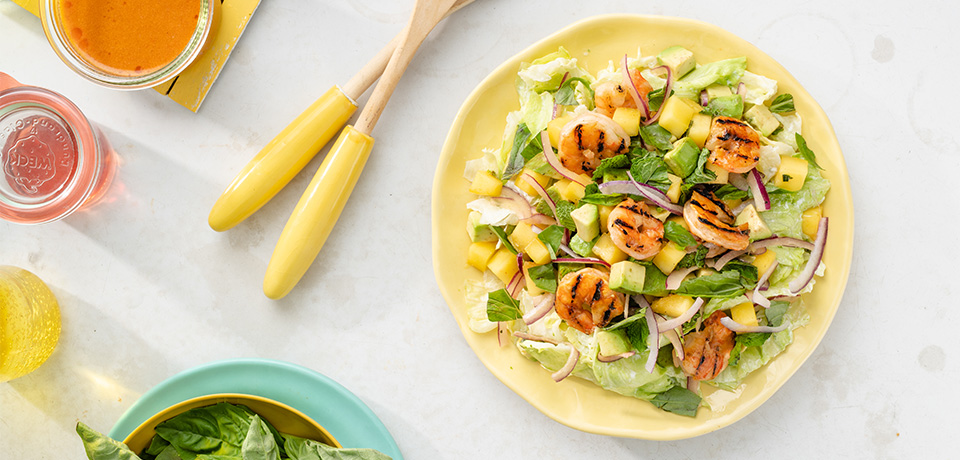 Avocado Mango Grilled Shrimp Salad