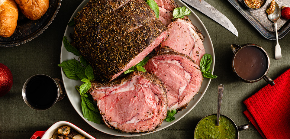 Standing Rib Roast with Chimichurri Sauce